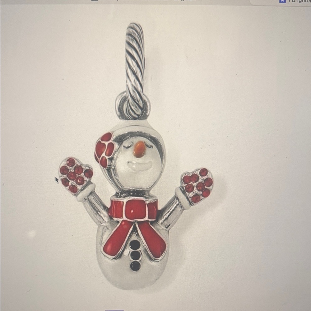 1 ☃️🆕☃️Brighton Happy Snowman Charm with Red Accents